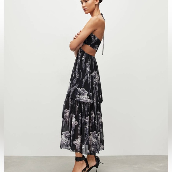 ALLSAINTS Tatum Mia Floral Cut Out Maxi Dress NWOT - Picture 5 of 10